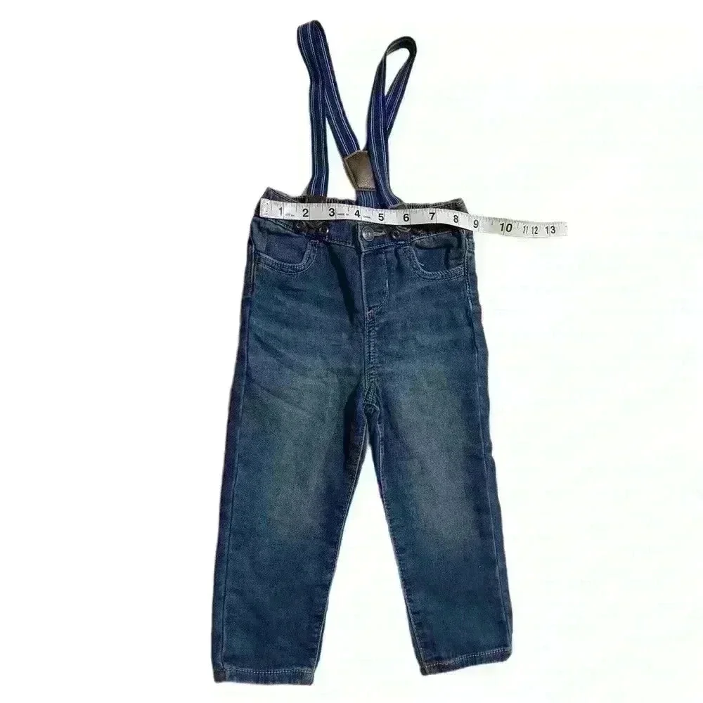 Oshkosh Baby BGosh Sz 18 Months Boys Suspender Denim Jean Pants Blue